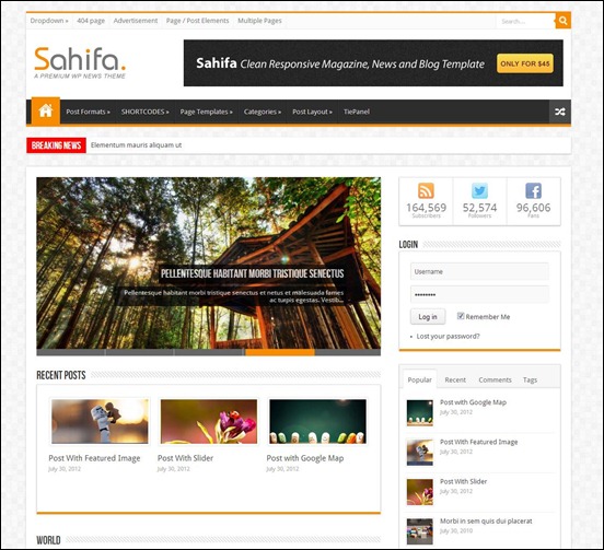 Sahifa v4.0.1 – Free Download Responsive Premium WordPress Themes For News, Magazine, Blog